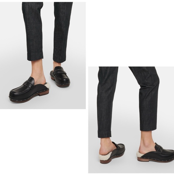 Brunello Cucinelli Embellished Leather Shearling Clogs  37 - Picture 2 of 16